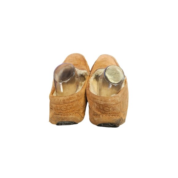 UGG Slippers Mens 12 Brown Ascot Suede Leather Upper Sherpa Shoes Australia main image 4